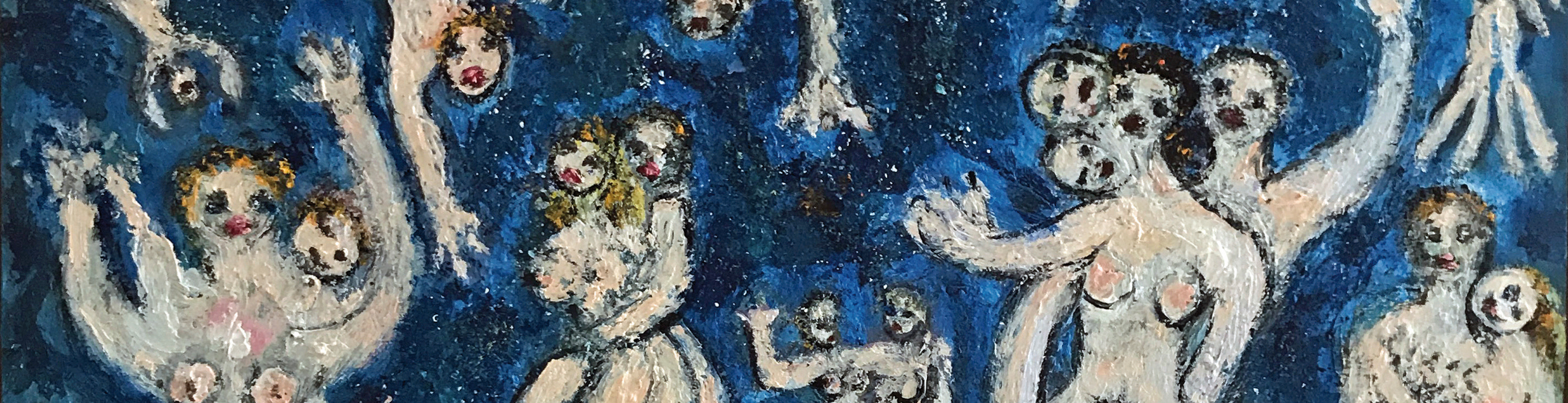 Figuren auf Blau